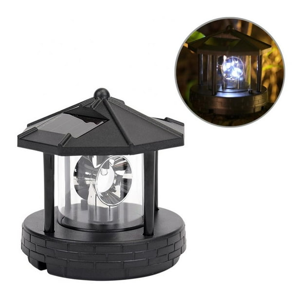 Outdoor Solar LED Rotating Lighthouse Light Garden Yard Lawn Lamp Lighting Decor
